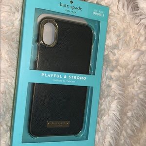 KATE SPADE FAUX LEATHER BLACK IPHONE X CASE 🖤